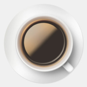 Coffee & Saucer Classic Round Sticker