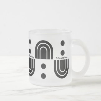 “Coffee Says Pause” Modern Frosted Glass Mug
