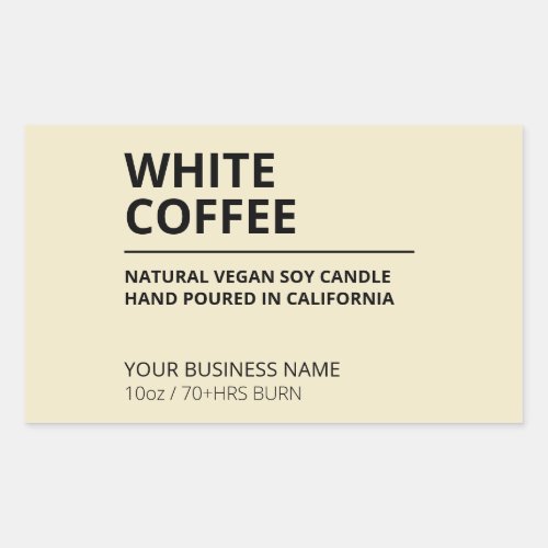 Coffee Scent Tan Soy Wax Candle Labels