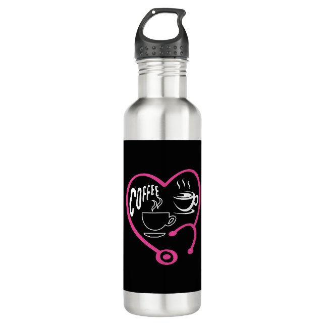 Coffee Scrubs And Rubber Gloves  classique Stainless Steel Water Bottle (Front)