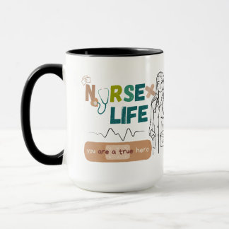 "Coffee, Scrubs, and Saving Lives – Nurse Life Mug