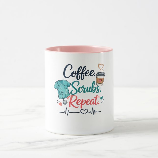 Coffee. Scrubs. Repeat. Mug (Center)