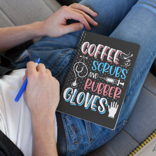 COFFEE SCRUBS RUBBER GLOVES RN Registered Nurse Notebook