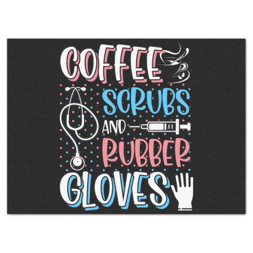 COFFEE SCRUBS RUBBER GLOVES RN Registered Nurse Tissue Paper