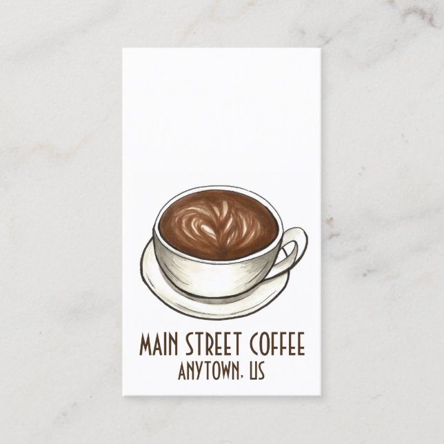 Coffee Seattle Latte Coffee Shop Cafe Barista Cup Business Card (Front)