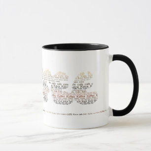 Coffee-shaped coffee in different languages Mug