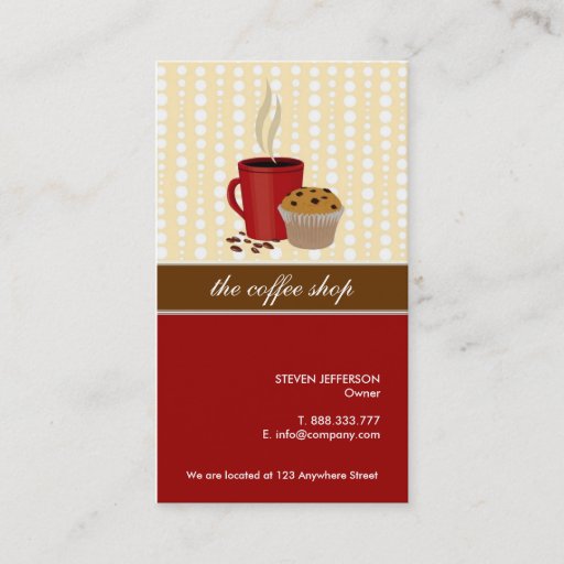 Customizable Coffee Shop &amp; Bakery Business Cards