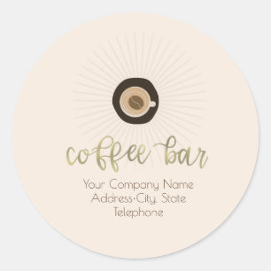 Coffee Shop Barista Gold Business Label