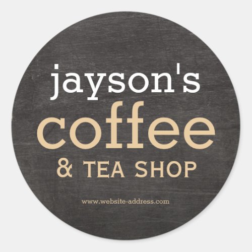 Coffee Shop Black Wood Label Sticker