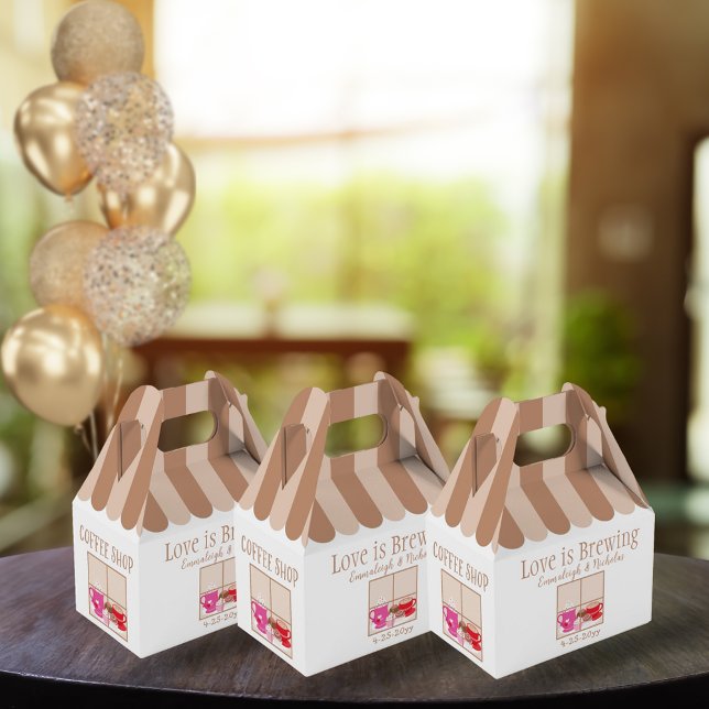 Coffee Shop Bridal Shower Party Favor Boxes (Creator Uploaded)