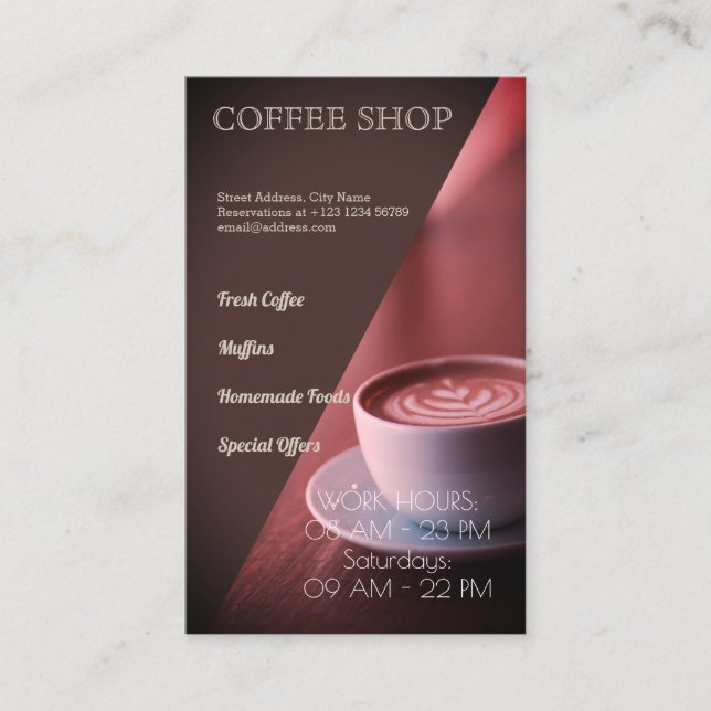 Coffee shop business card (Front)