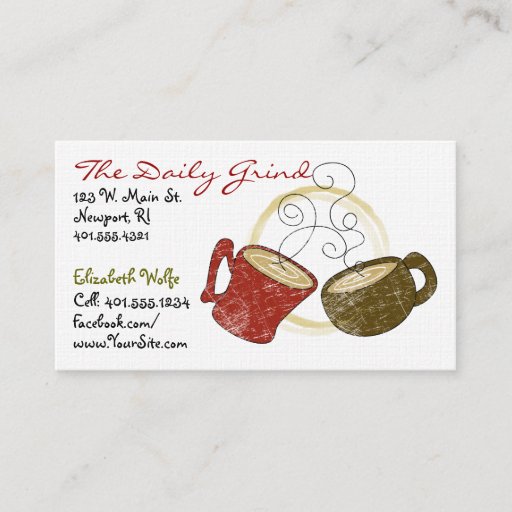 Customizable 'Coffee Shop' Business Card