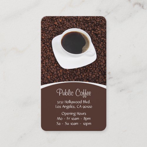 Coffee Cup &amp; Beans Business Card
