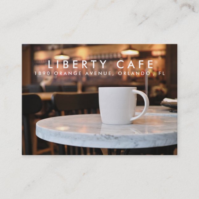 Coffee Shop Business Card Free Coffee (Front)