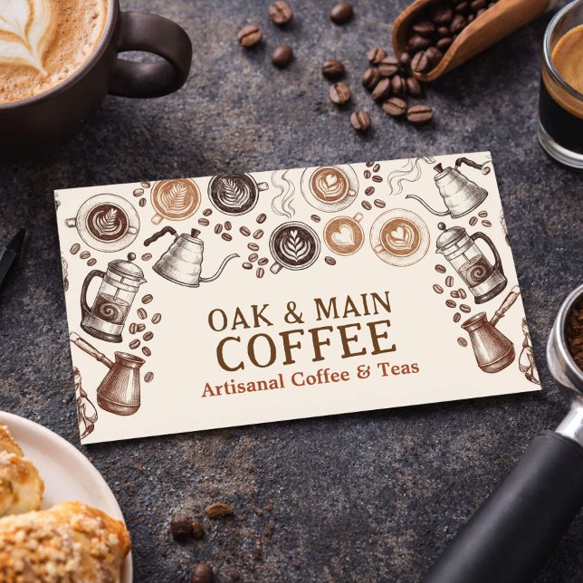 Coffee Shop Business Card Rustic Cafe Espresso (Creator Uploaded)