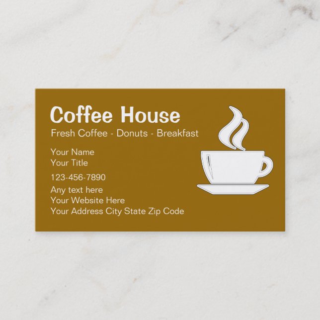 Coffee Shop Business Cards (Front)
