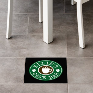 Coffee shop business logo custom floor decal