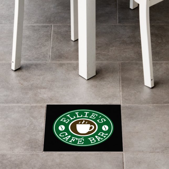 Coffee shop business logo custom floor decal (Restaurant)