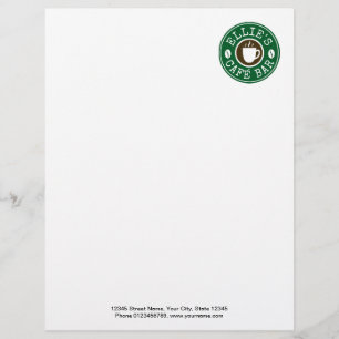 Coffee shop business logo custom letterhead