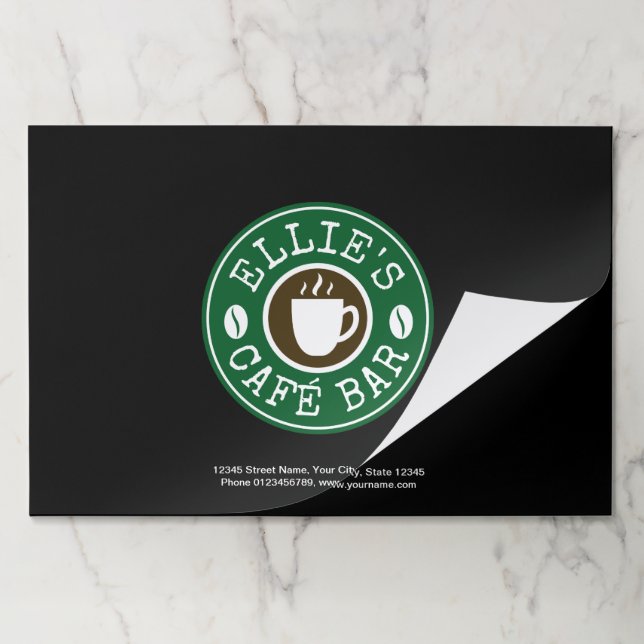 Coffee shop business logo template custom placemat (Folded)