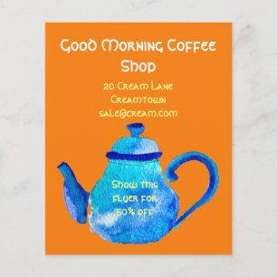 Coffee Shop cafe advertisement teapot Flyer