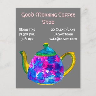 Coffee Shop cafe advertisement teapot Flyer