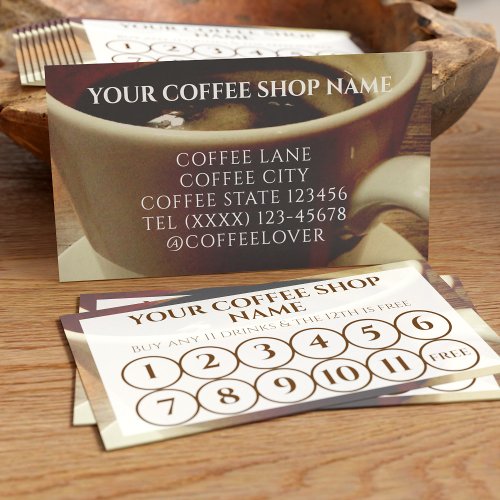 Coffee Shop Cafe Business Loyalty Cards
