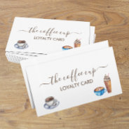 Coffee Shop Cafe Restaurant Watercolor Loyalty Business Card at Zazzle