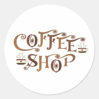Coffee Shop Classic Round Sticker