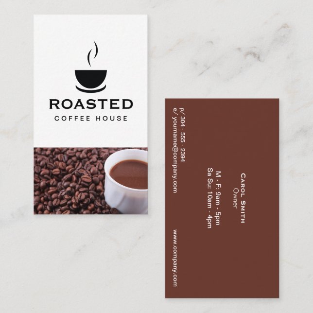 Coffee Shop | Coffee Beans Business Card (Front/Back)