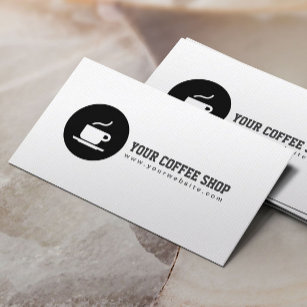 Coffee Shop Coffee Cup Cafe Minimalist Business Card