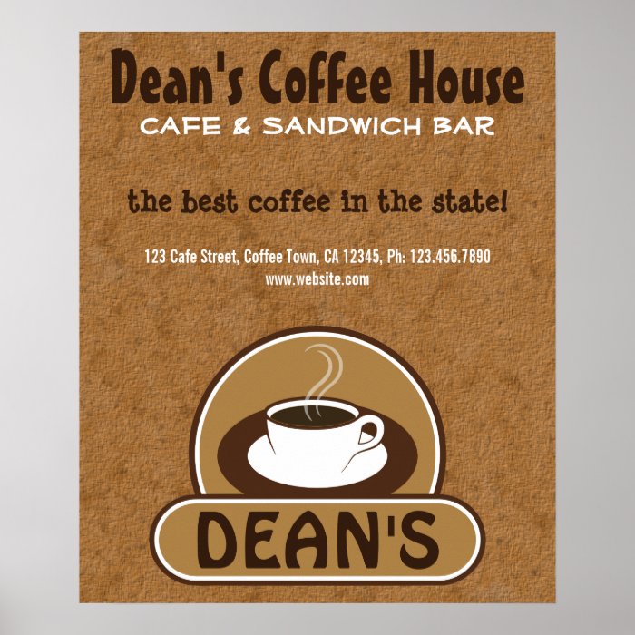 Coffee Shop Coffee Cup Custom Cafe Posters