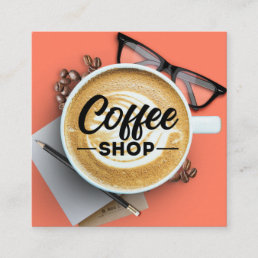 Coffee shop/Coffee house/Coffee store Square Busin Square Business Card