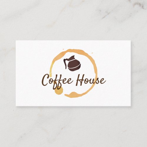 Coffee Shop  Coffee Pot  Coffee Stain Business Card