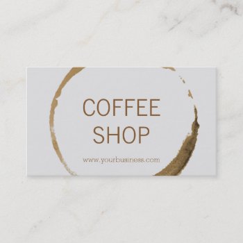 Coffee Shop - Coffee Stain Business Card by Frankipeti at Zazzle