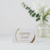 Coffee Shop - coffee stain Business Card (Standing Front)