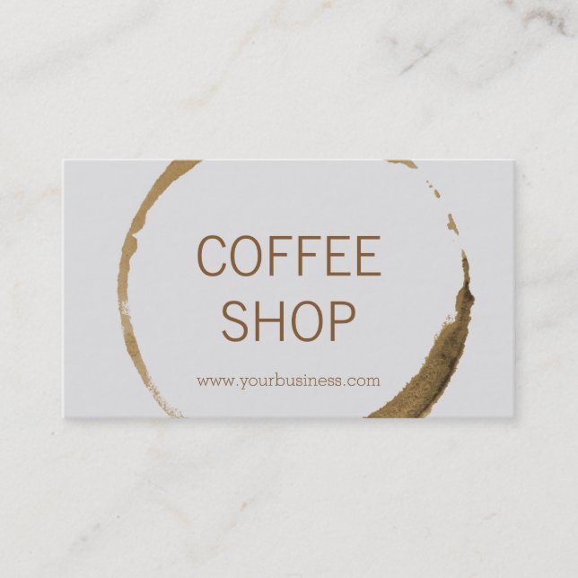 Coffee Shop - coffee stain Business Card (Front)