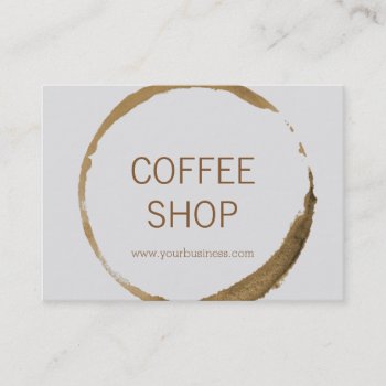 Coffee Shop - Coffee Stain Business Card by Frankipeti at Zazzle