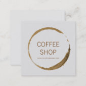 Coffee Shop - coffee stain Square Business Card (Front/Back)