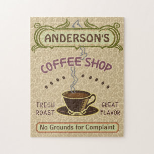 Coffee Shop Cup Create Your Own Personalized Light Jigsaw Puzzle