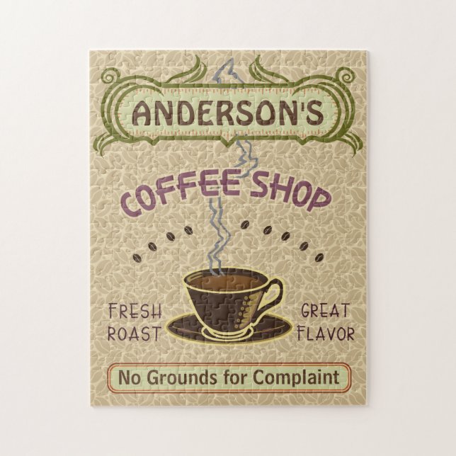Coffee Shop Cup Create Your Own Personalized Light Jigsaw Puzzle (Vertical)