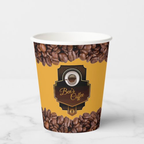 Coffee Shop Custom Business Name  Paper Cups