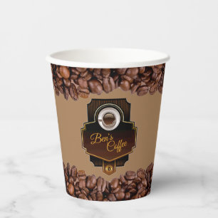 Coffee Shop Custom Business Name Paper Cups