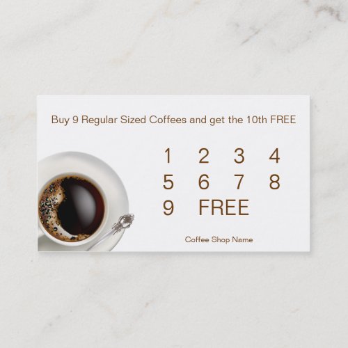 Coffee Shop Customer Loyalty Drink Cards