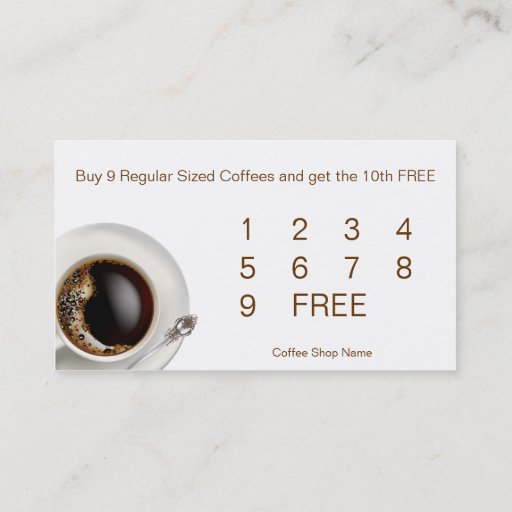 Customizable Coffee Shop Customer Loyalty Drink Cards Business Card