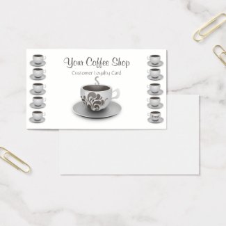 Coffee Shop Customer Loyalty Promotional Business Card
