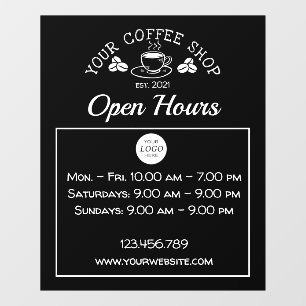 Coffee shop decal sign with logo- window clings