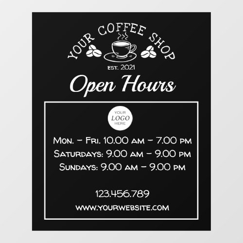 Coffee shop decal sign with logo_ window clings
