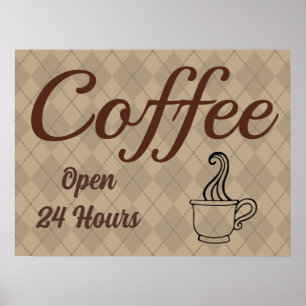 Coffee Shop Diner Poster Sign Art