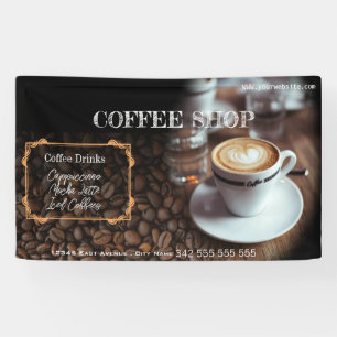 coffee shop espresso cafe drinks modern Business B Banner